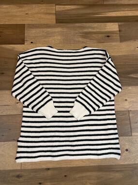 KIRUNDO Striped Knit Sweater Size XL Green White